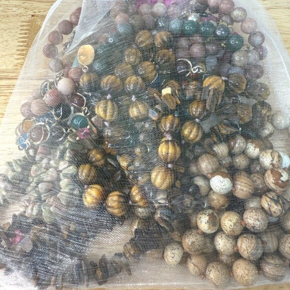 Stone Jewelry Lot Wearable Necklaces & Bracelets Mixed Earth Tones Tiger Eye - Picture 1 of 7